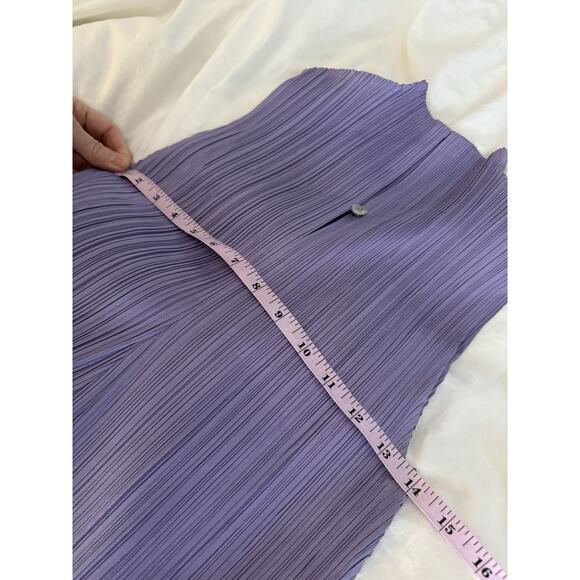 VTG Pleats Mode ET M Lilac Purple Knife Pleated Midi Maxi Dress Generous Japan - Picture 6 of 9